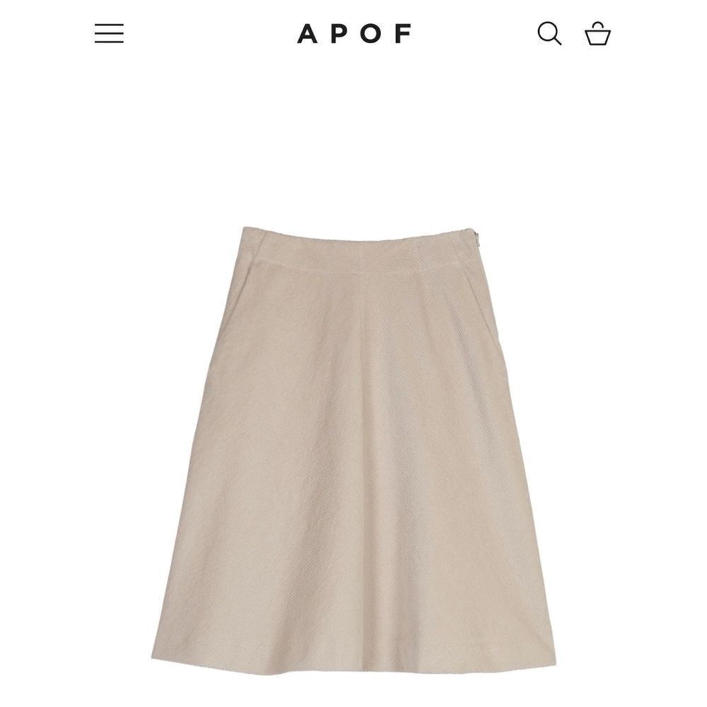 APOF CORDUROY BELLO SKIRT CORD CREAM SIZE M